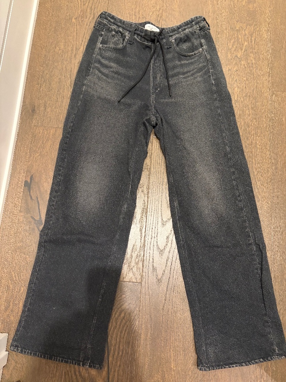 Rag & Bone Miramar Terry Drawstring Wide-Leg Jeans Size M